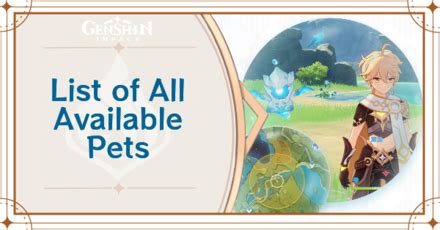 genshin impact pers|List of All Available Pets 